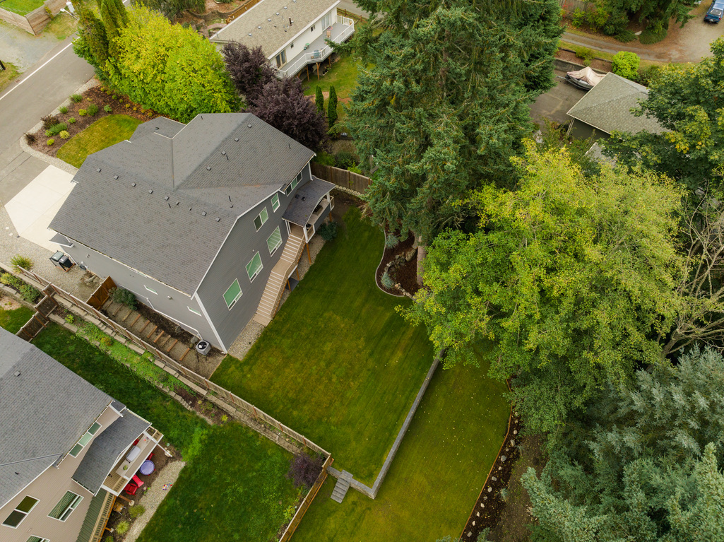 backyard of house from above