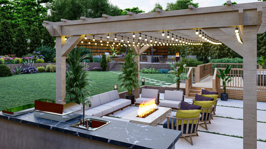 outdoor kitchen with patio