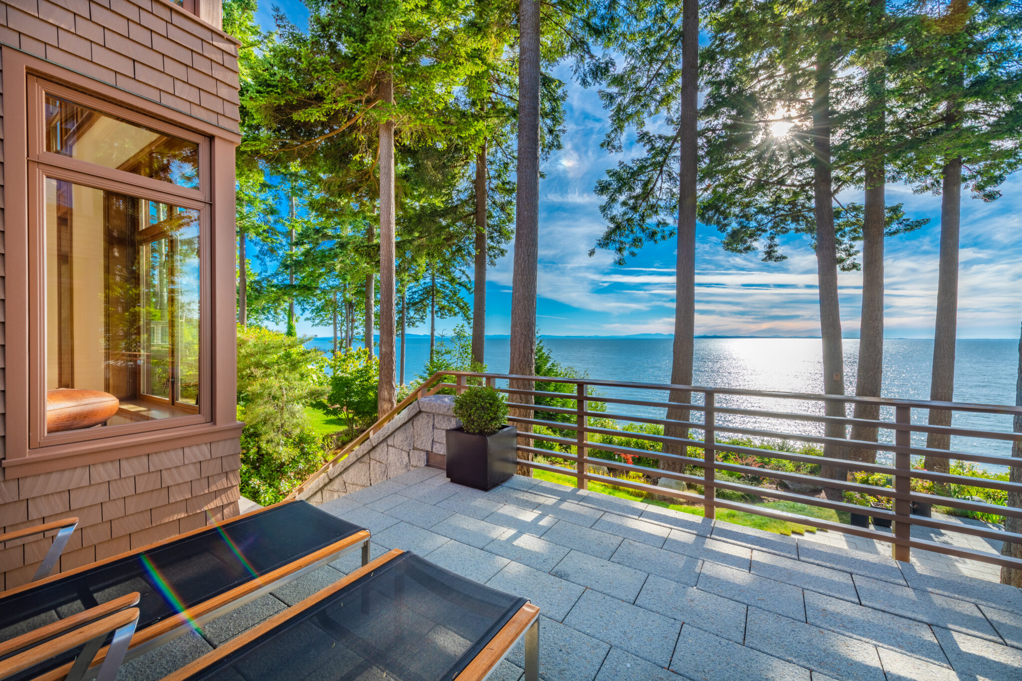 backyard deck with patio chairs