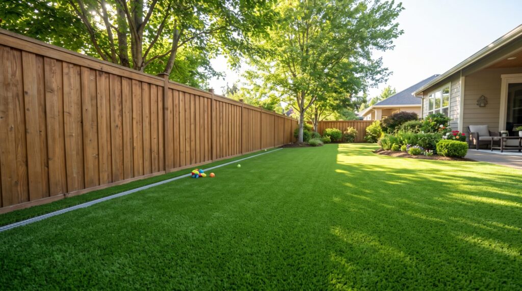 Pet friendly artificial turf area installed for a home in Snohomish County
